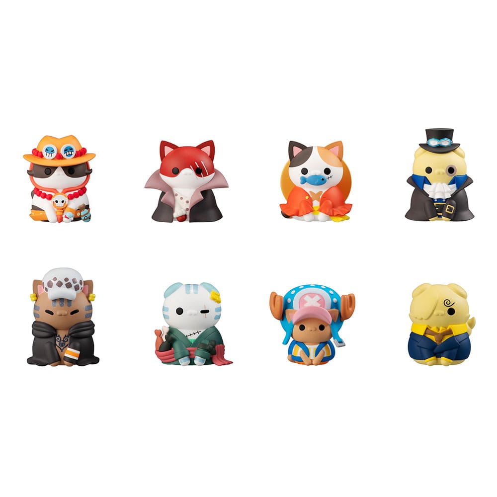 Mega Cat Project NyanPieceNyan Vol 1 One Piece Trading Figure I Am Gonna Be King of Pawrates 3 cm Assortment Set of 8