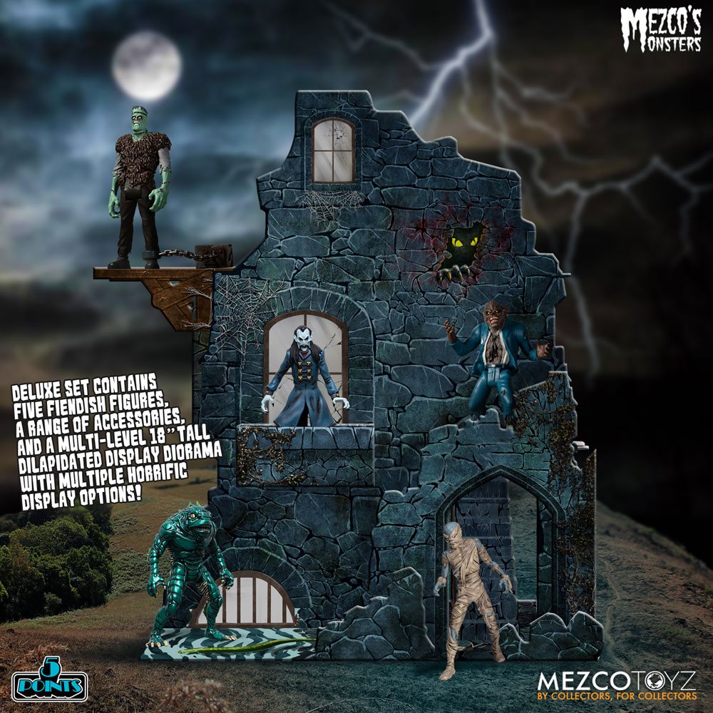 Mezco's Monsters 5 Points Tower of Fear 3.5" Scale Action Figure Deluxe Set