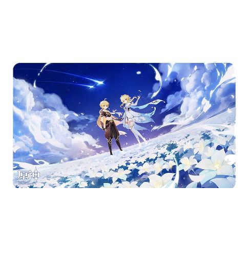 Genshin Impact Aether Lumine Twin Stars on Floral Sea Mousepad 70 x 40 cm