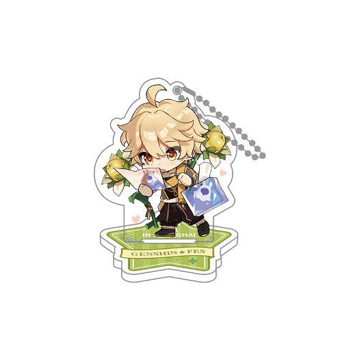 Aether Traveler Acrylic Figure Keychain Combo Genshin Impact Fes 2021 9 cm