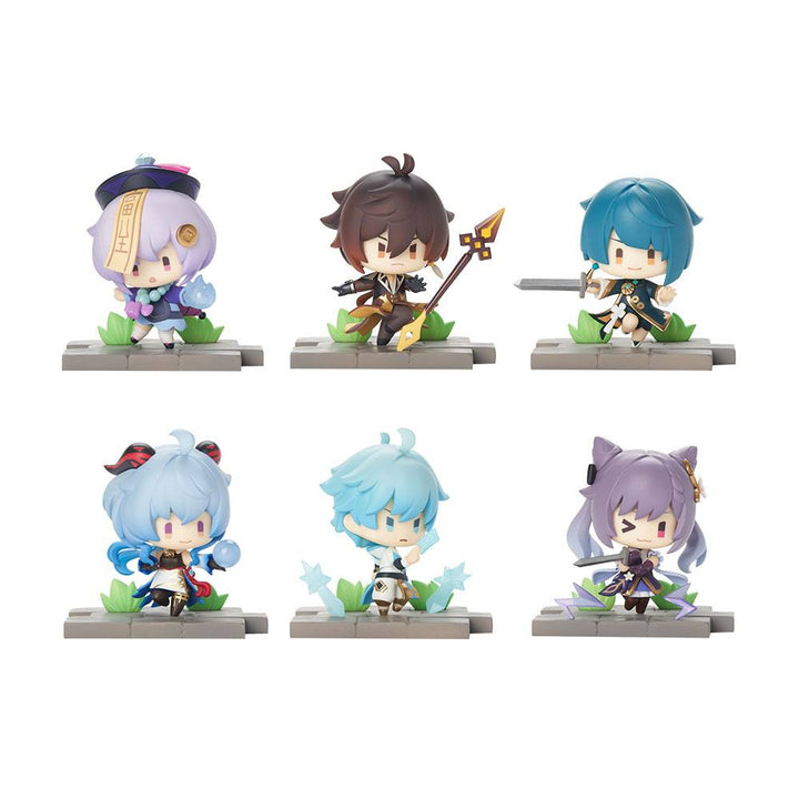 Genshin Impact Mini Figure Set Liyue Edition Battle Scene Collection 6 Pack 6 cm