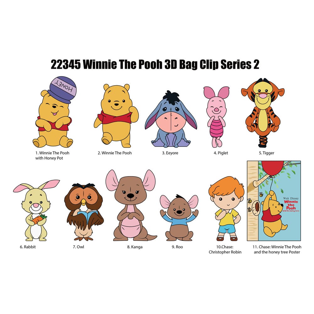 Winnie the Pooh Series 2 3D Foam Bag Clips Display 24