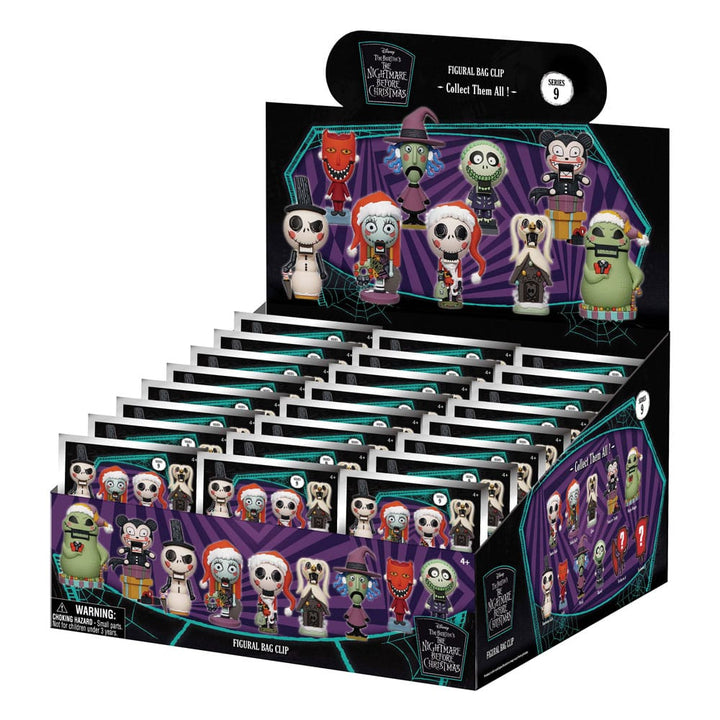 Nightmare Before Christmas Series 9 Glow in the Dark 3D PVC Bag Clips Display 24
