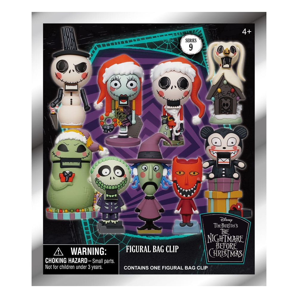 Nightmare Before Christmas Series 9 Glow in the Dark 3D PVC Bag Clips Display 24