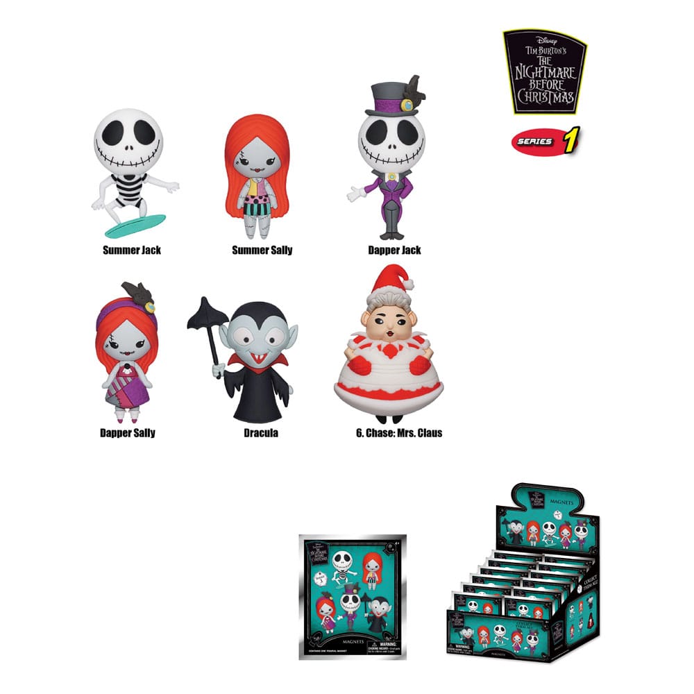 Disney Nightmare Before Christmas Series 1 3D Magnets Set 12 Pack