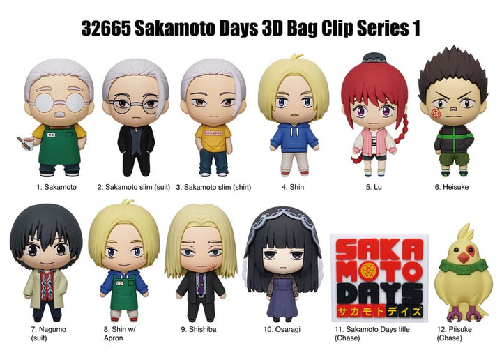 Sakamoto Days Series 1 3D PVC Bag Clips Display Box of 24