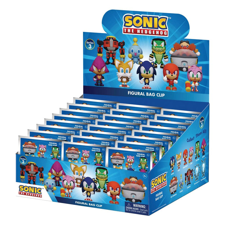 Sonic The Hedgehog Series 3 3D PVC Bag Clips Display Box of 24