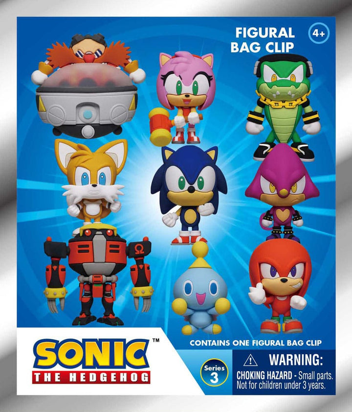 Sonic The Hedgehog Series 3 3D PVC Bag Clips Display Box of 24