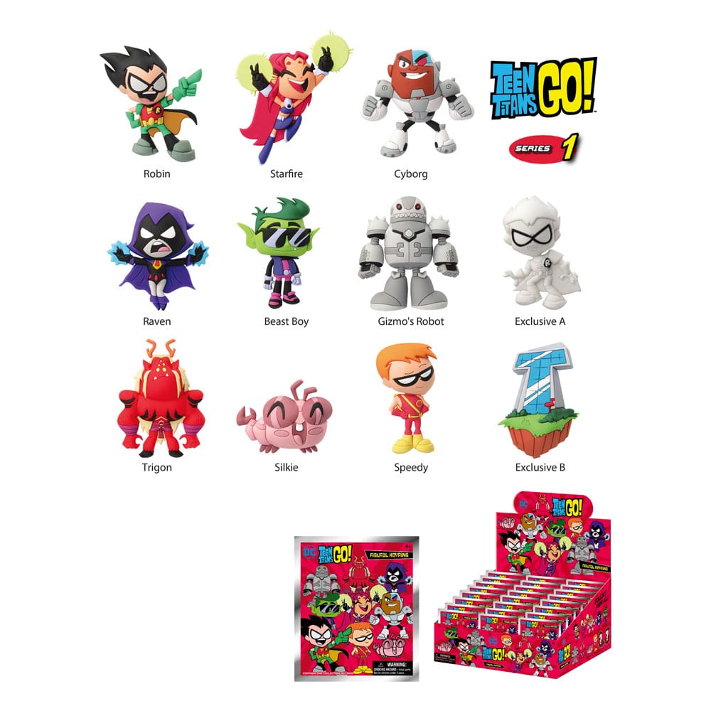 Teen Titans Go Series 1 Teen Titans Go 3D PVC Bag Clips Display 24 Pieces