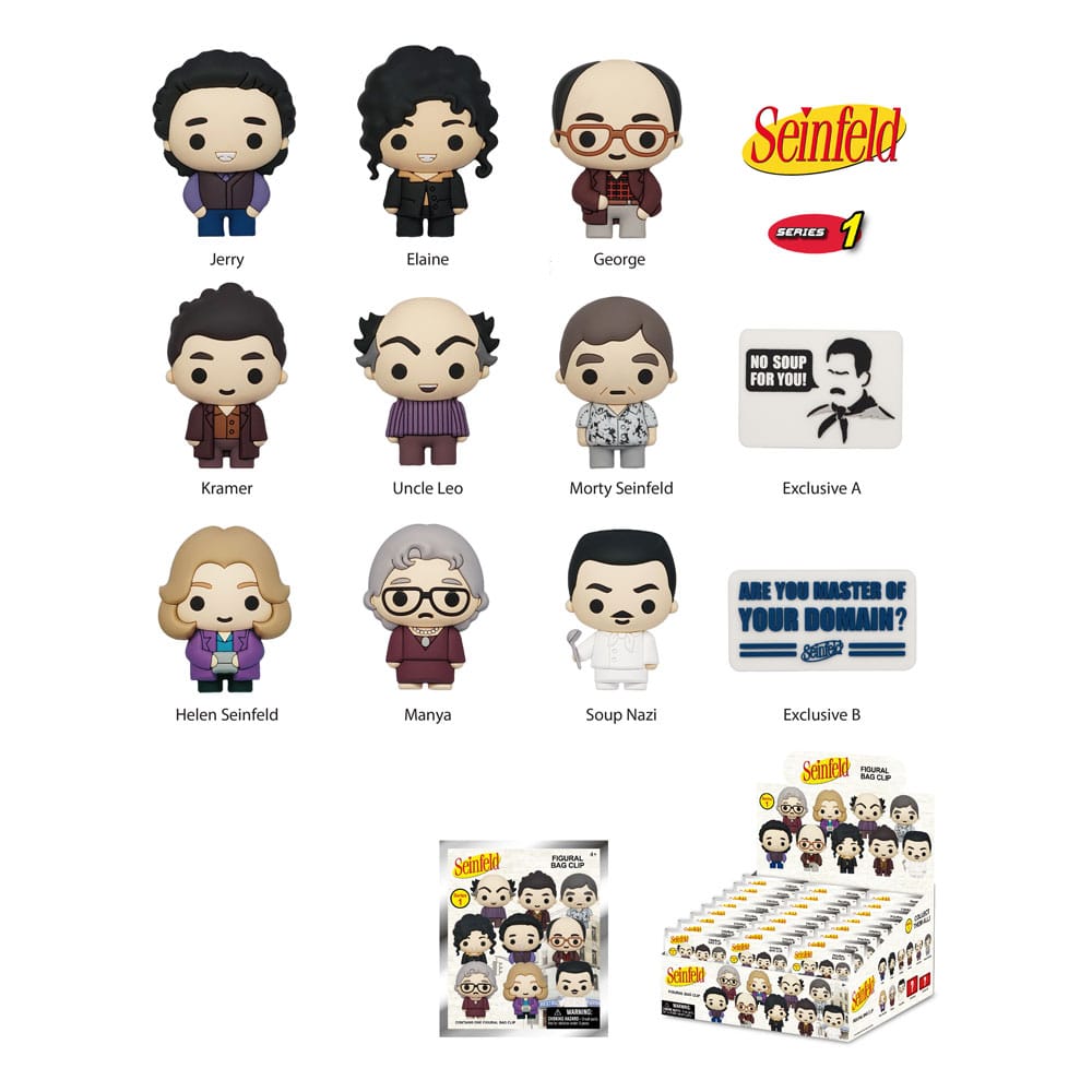 Seinfeld Series 1 Seinfeld 3D PVC Bag Clips Display 24 Pieces