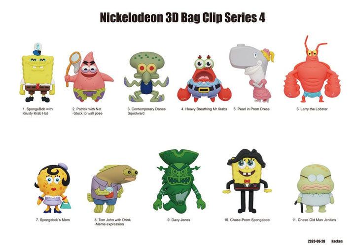 Nickelodeon Classics Series 4 3D PVC Bag Clips Display Box of 24
