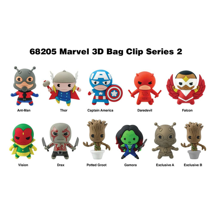 Marvel Series 2 3D PVC Bag Clips Display 24
