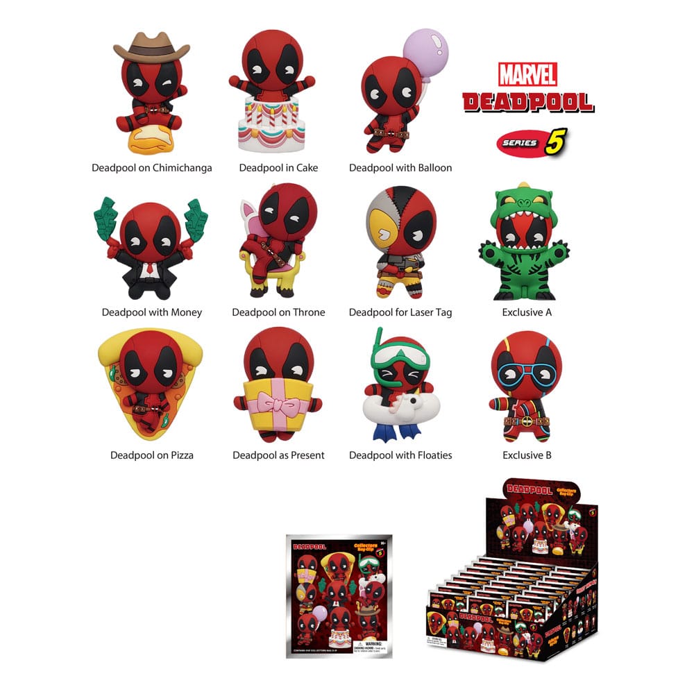 Deadpool Series 5 3D PVC Bag Clips Display 24