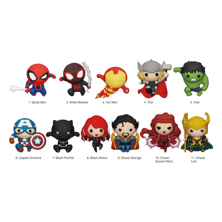 Marvel Series 10 Assorted 3D PVC Collectors Bag Clips (24-Bag)
