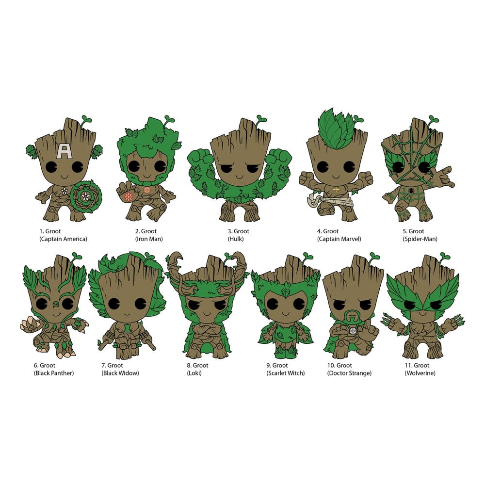 Guardians of the Galaxy Groot Series 2 3D PVC Bag Clips Display 24