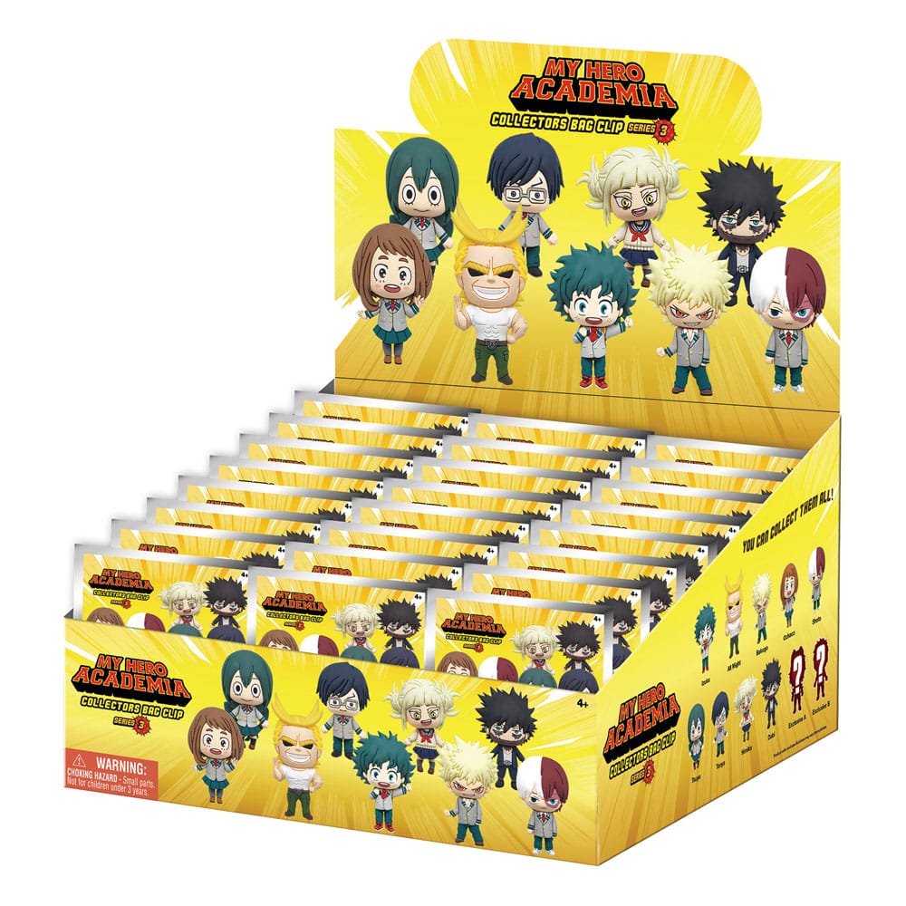 My Hero Academia Series 3 3D PVC Bag Clips Display Box of 24