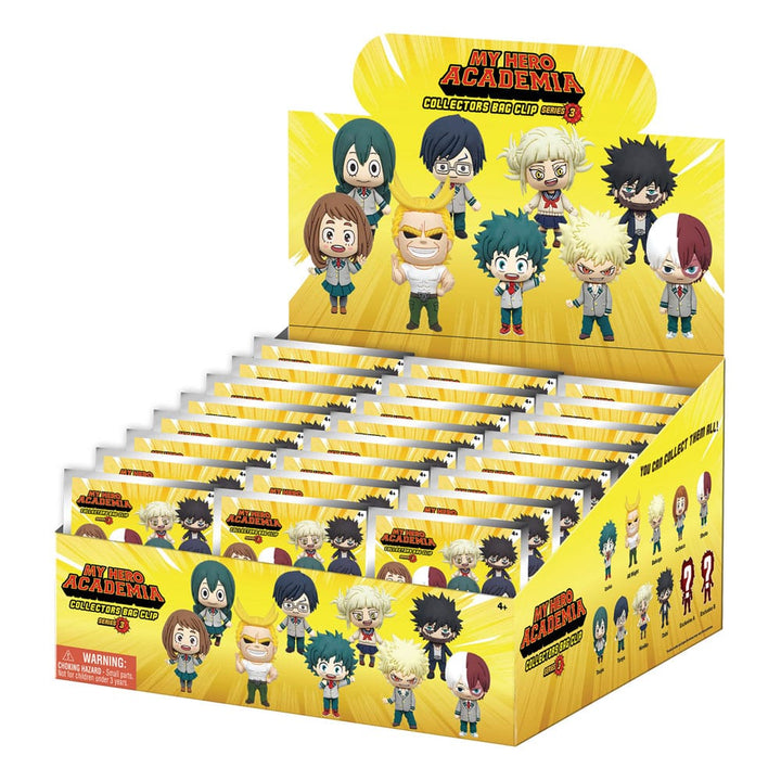 My Hero Academia Series 3 3D PVC Bag Clips Display Box of 24