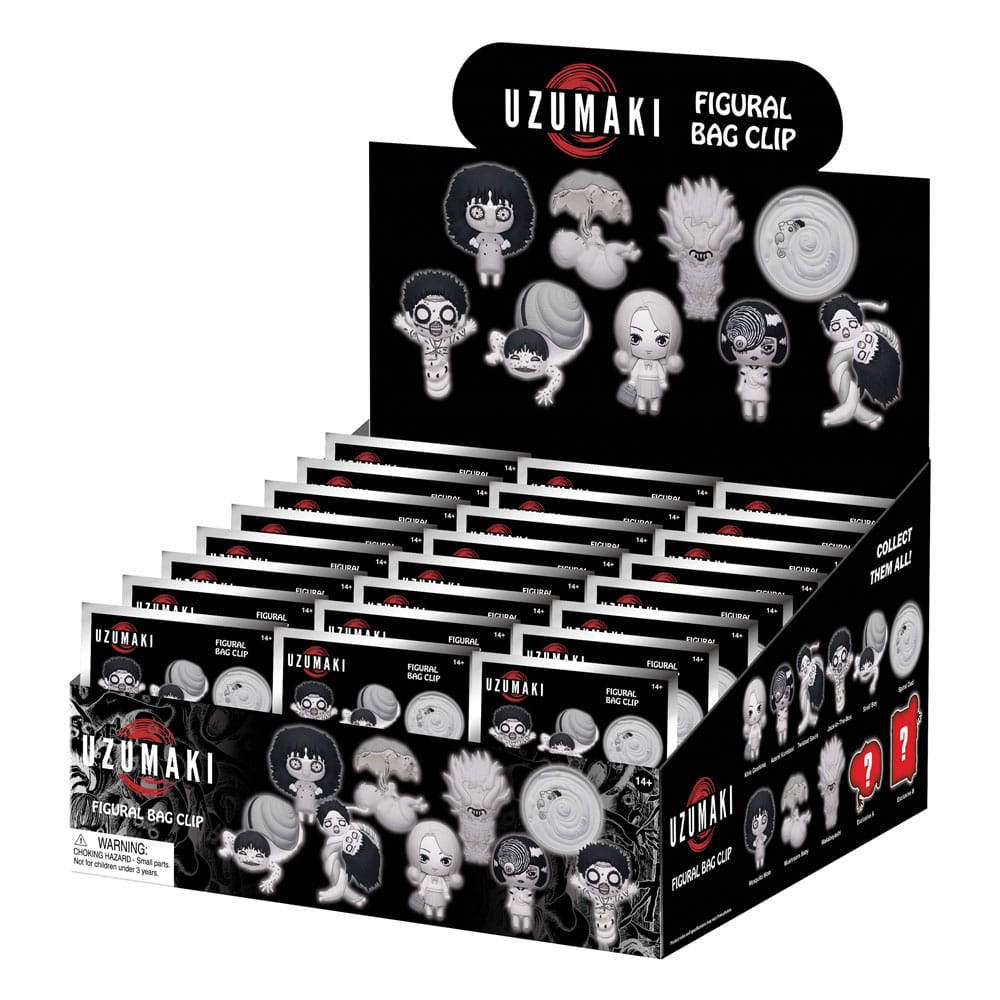 Uzumaki Series 1 3D PVC Bag Clips Display 24 Pack