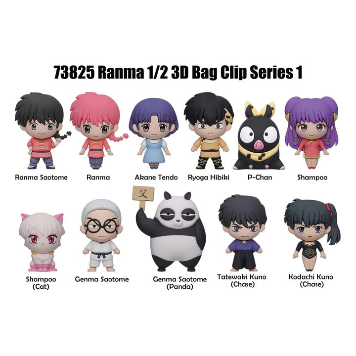 Ranma 1 2 Series 1 3D PVC Bag Clips Display