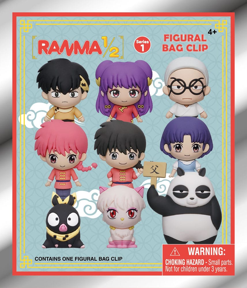 Ranma 1 2 Series 1 3D PVC Bag Clips Display