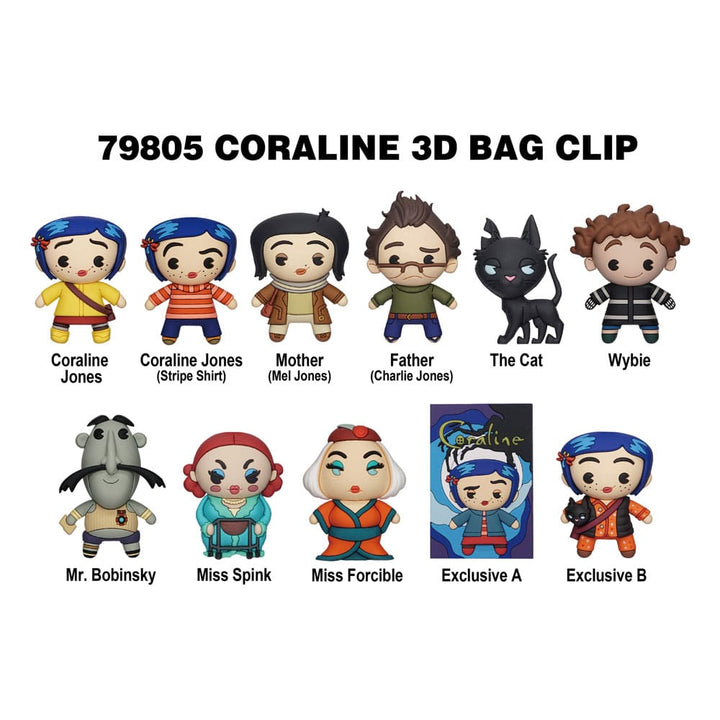 Coraline Series 1 3D PVC Bag Clips Display