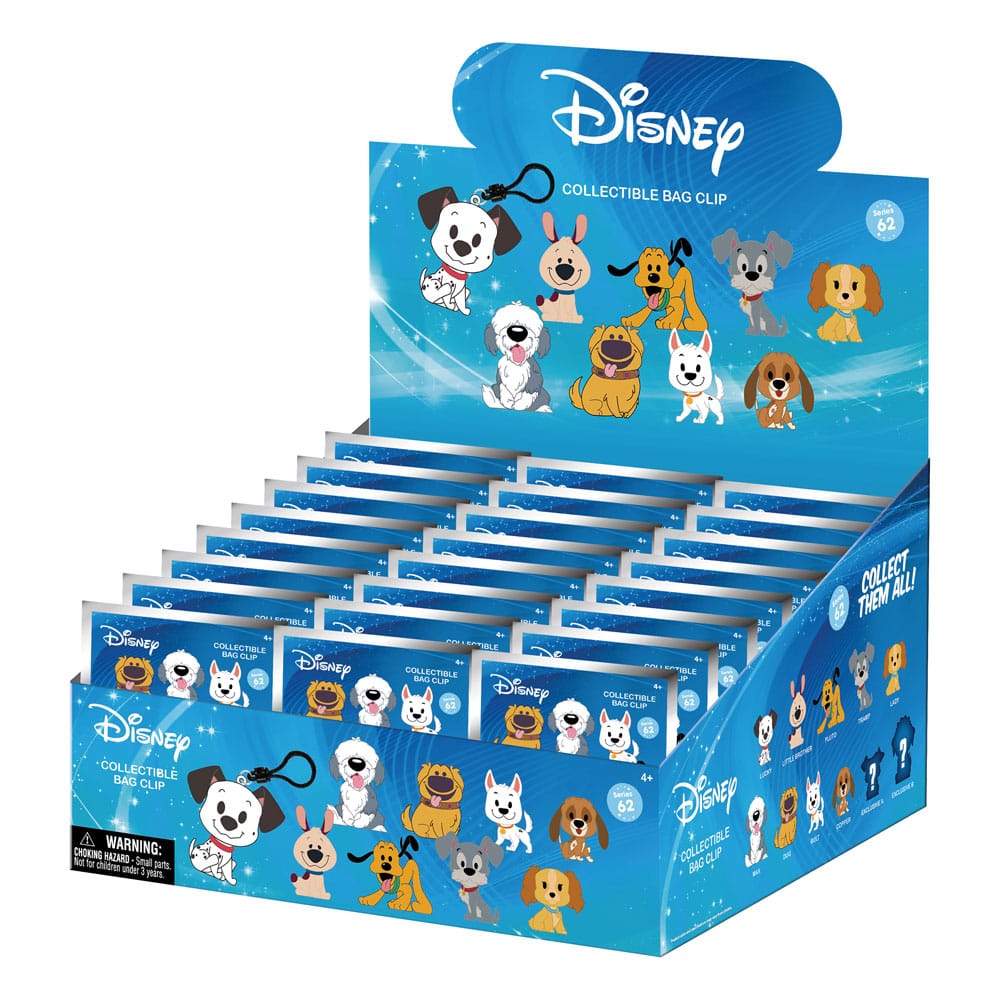 Disney Dogs 3D Foam Bag Clips Series 1 Display 24
