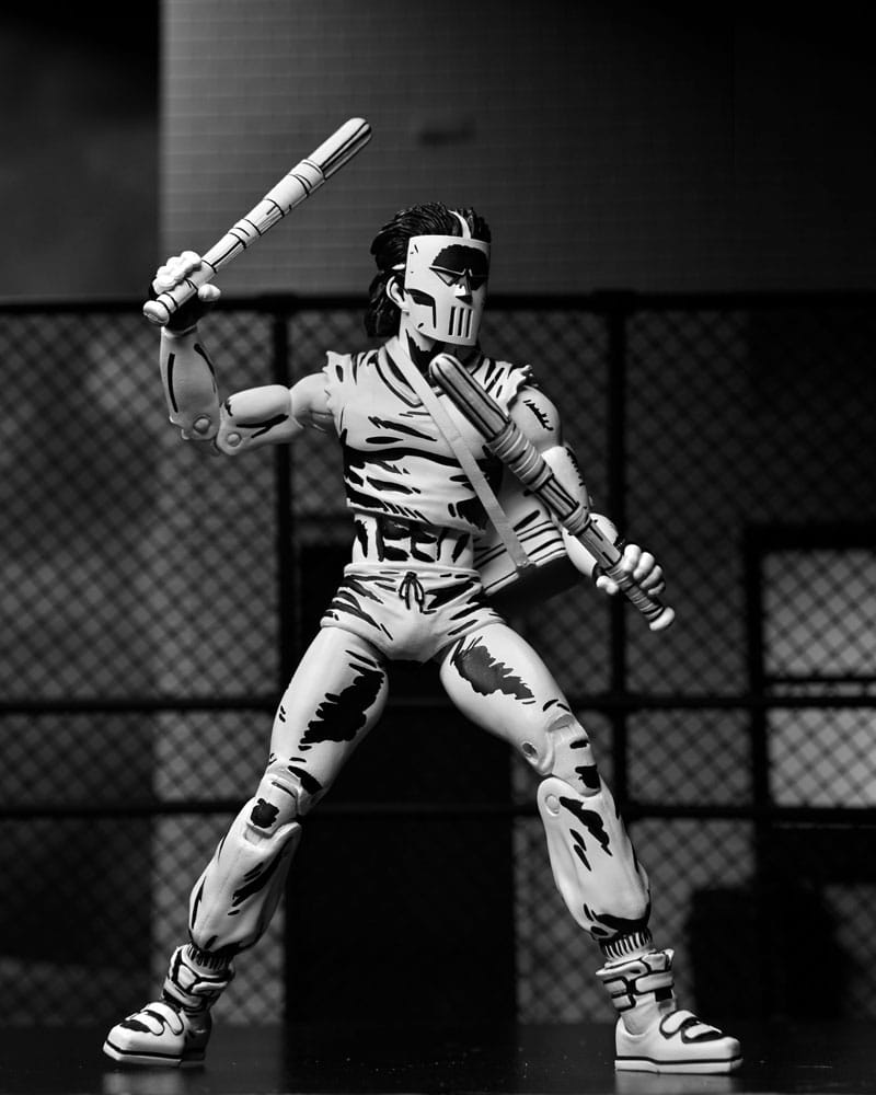 TMNT: (Mirage Comics) Casey Jones Black & White 7 Scale Action Figure Teenage Mutant Ninja Turtles (Pre-Order Sep, side angle