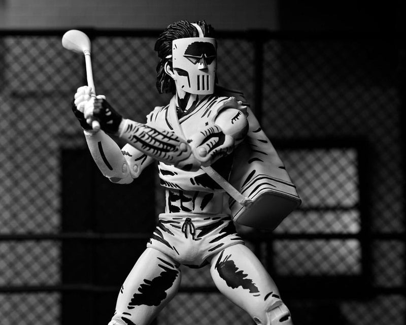 TMNT: (Mirage Comics) Casey Jones Black & White 7 Scale Action Figure Teenage Mutant Ninja Turtles (Pre-Orde, close-up detail