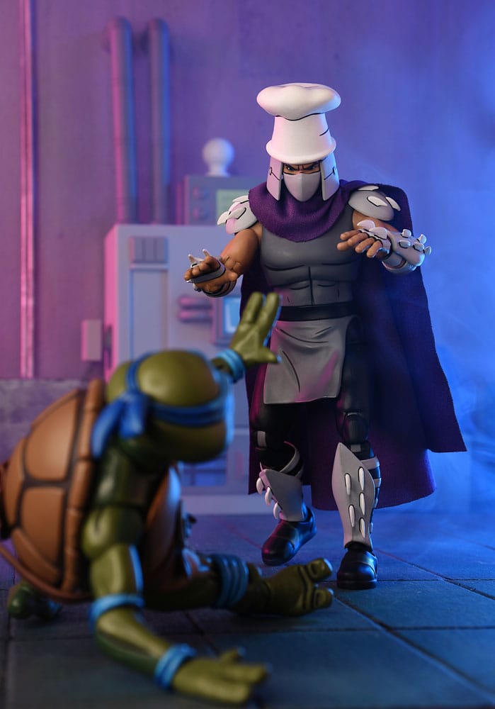 TMNT Cartoon: Shredder (Classic Colours) Ultimate 7 Teenage Mutant Ninja Turtles Scale Action Figure (Pre-Ord, packaging shot