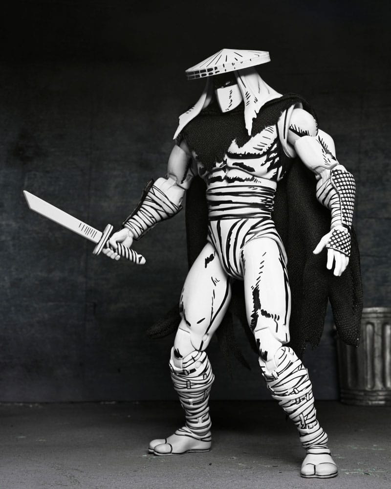 TMNT: (Mirage Comics) Foot Assassin Black & White 7" Scale Action Figure Teenage Mutant Ninja Turtles (Pre-Order September 2025)