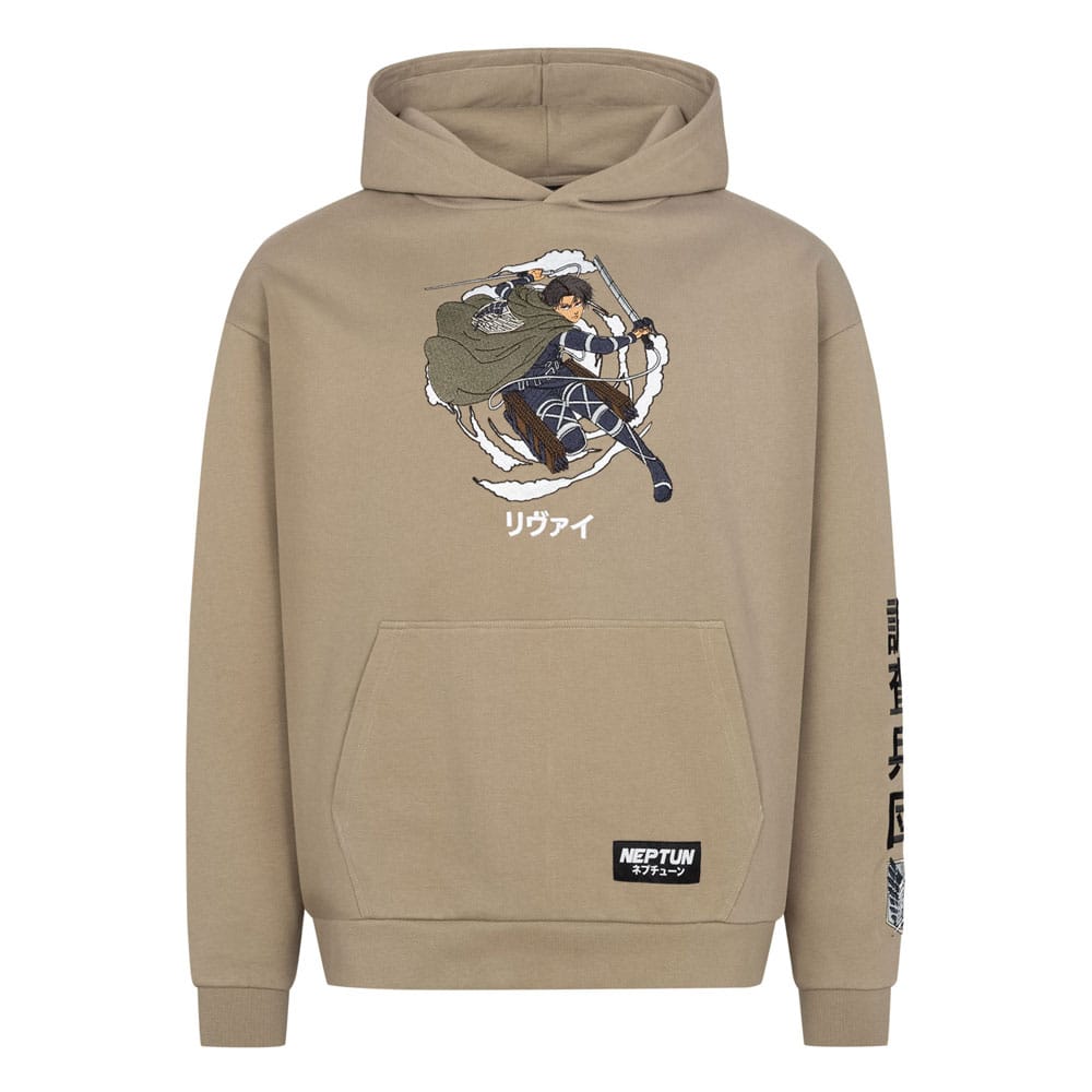 Attack on Titan Graphic Khaki Hooded Sweater Size S