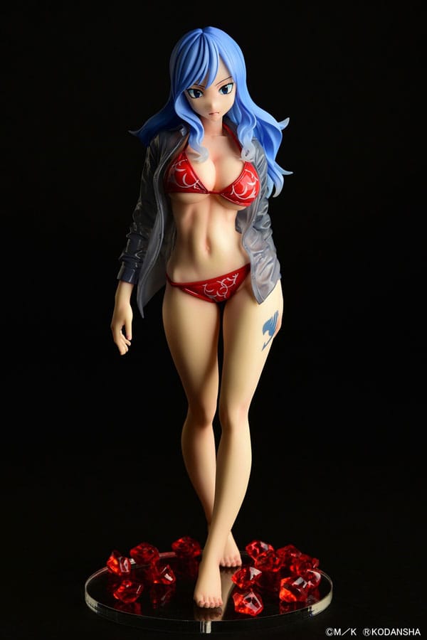 Fairy Tail Jubia Lokser Gravure Style See Through Wet Shirt Red Bikini Statue 25 cm
