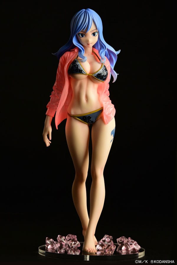 Fairy Tail Jubia Lokser Gravure Style See Through Wet Shirt Black Bikini Statue 25 cm