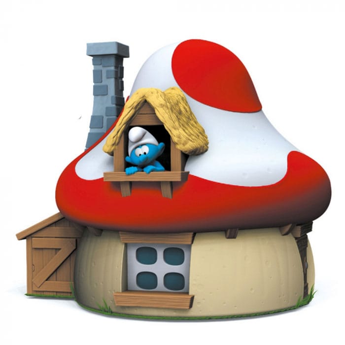 Bandai Mushroom House The Smurfs Coin Bank