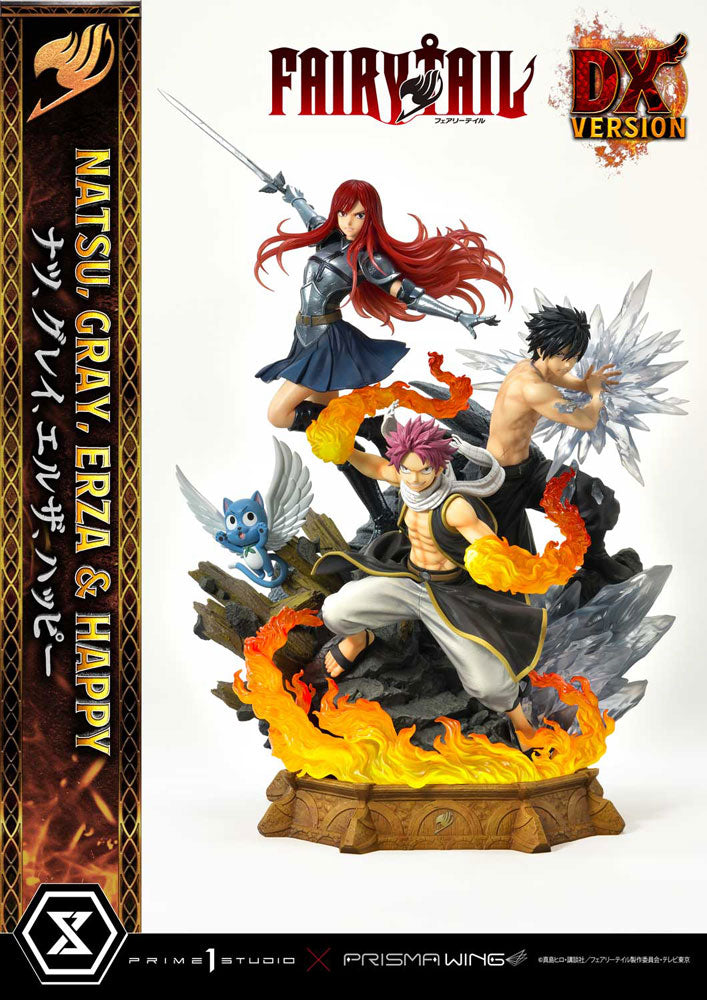 Prime 1 Studio Natsu Gray Erza Happy Fairy Tail Deluxe Version Vinyl Figure 57 cm