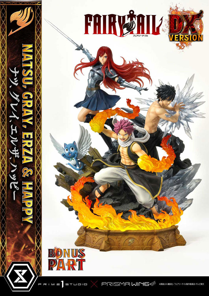 Prime 1 Studio Natsu Gray Erza Happy Fairy Tail Deluxe Bonus Version Vinyl Figure 57 cm