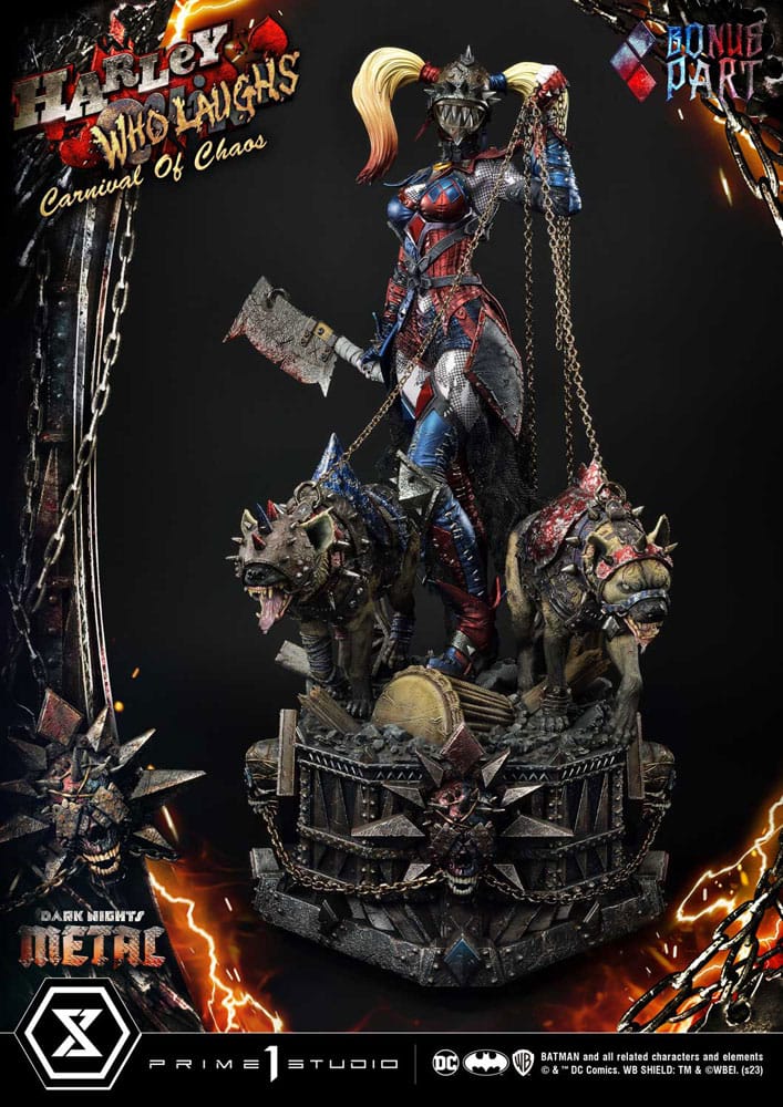 Dark Nights Metal Harley Quinn Who Laughs Statue Museum Masterline Concept Design by Caelos Danda Deluxe Bonus Version 78 cm