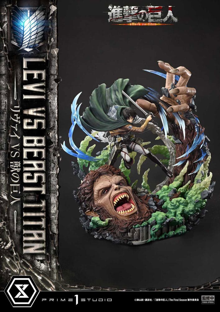 Attack on Titan Levi Versus Beast Titan Statue Ultimate Premium Masterline Series 73 cm