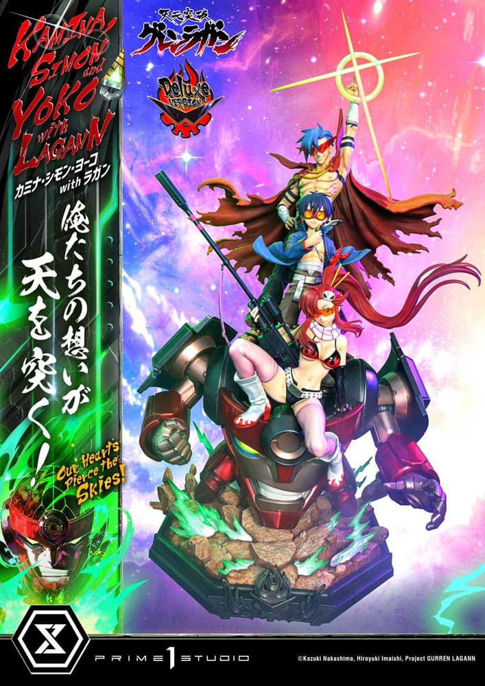 Gurren Lagann Deluxe Statue Kamina Simon and Yoko with Lagann Standard Edition 97 cm