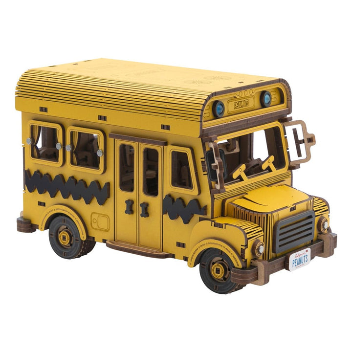 Peanuts Puremind Construction School Bus Model Kit