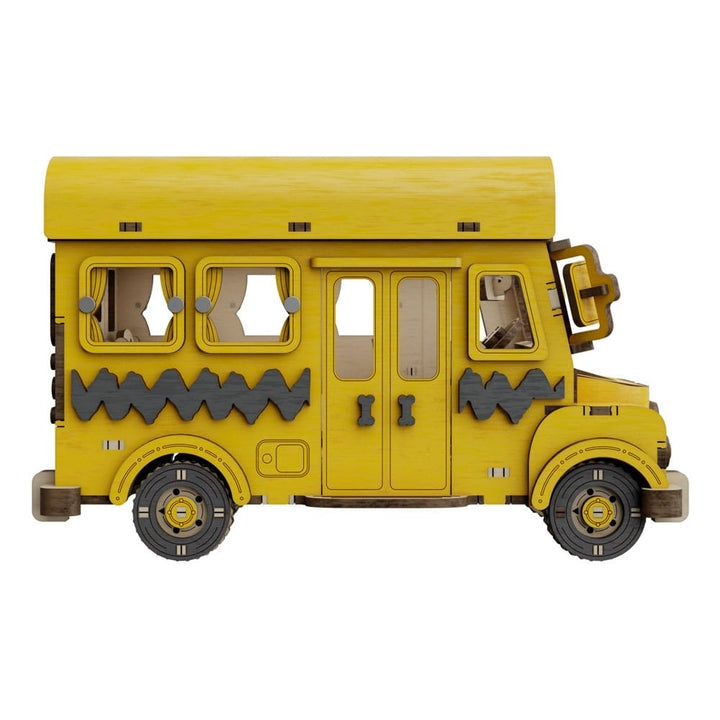 Peanuts Puremind Construction School Bus Model Kit