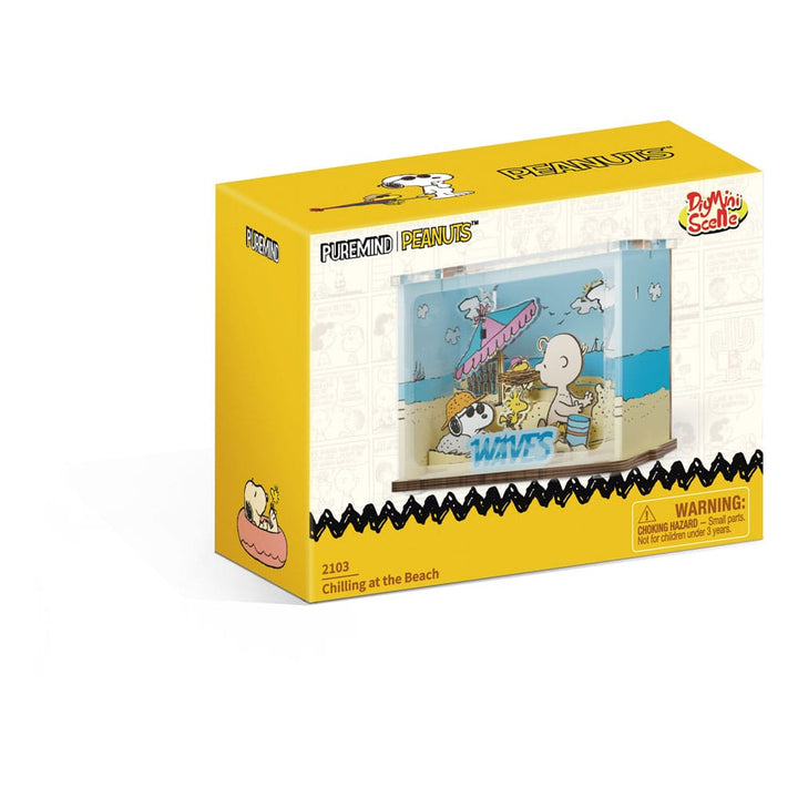 Peanuts Puremind DIY Construction Mini Scene Chilling at the Beach Kit
