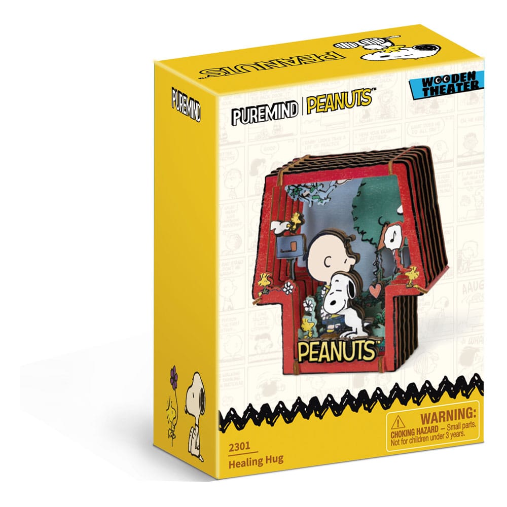 Peanuts Puremind Wooden Theater Healing Hug Model Kit