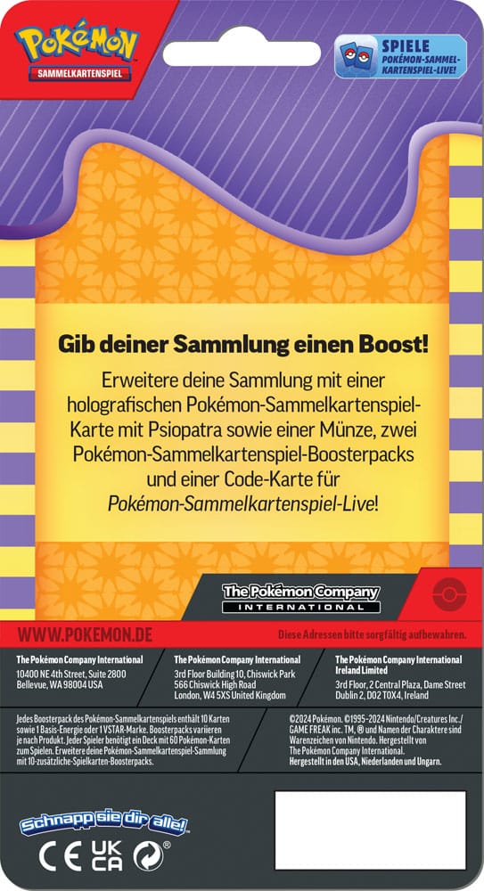 Pokemon Booster Pack Psiopatra German Version Trading Card Game