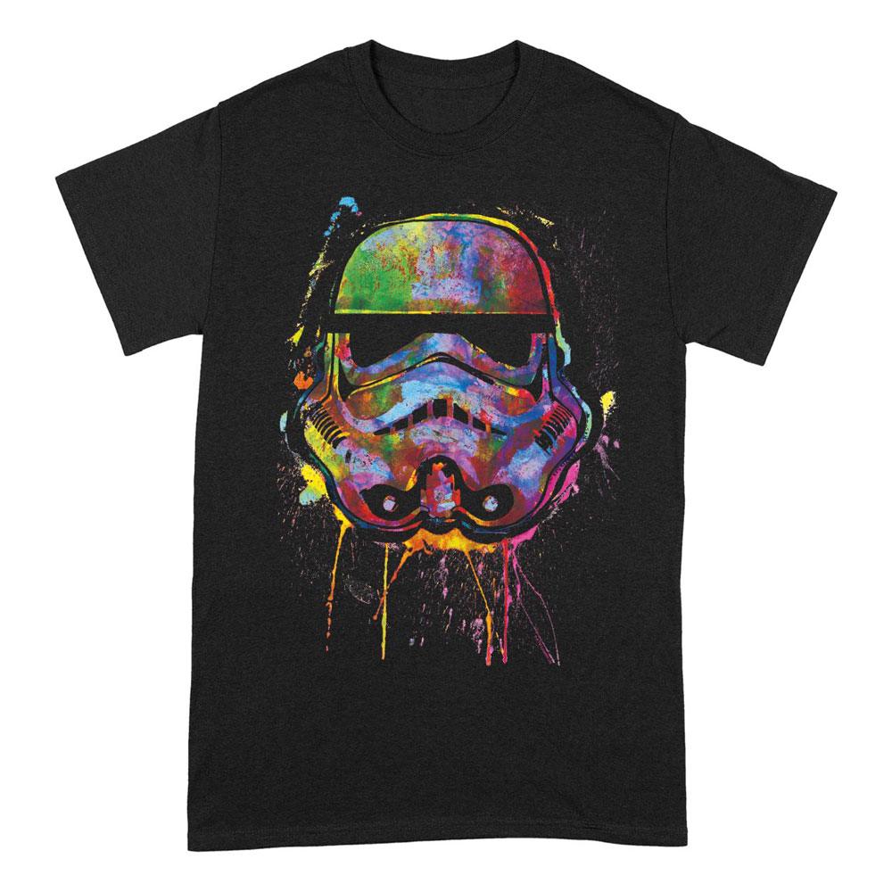 Star Wars Stormtrooper Paint Splats Helmet T-Shirt Size L
