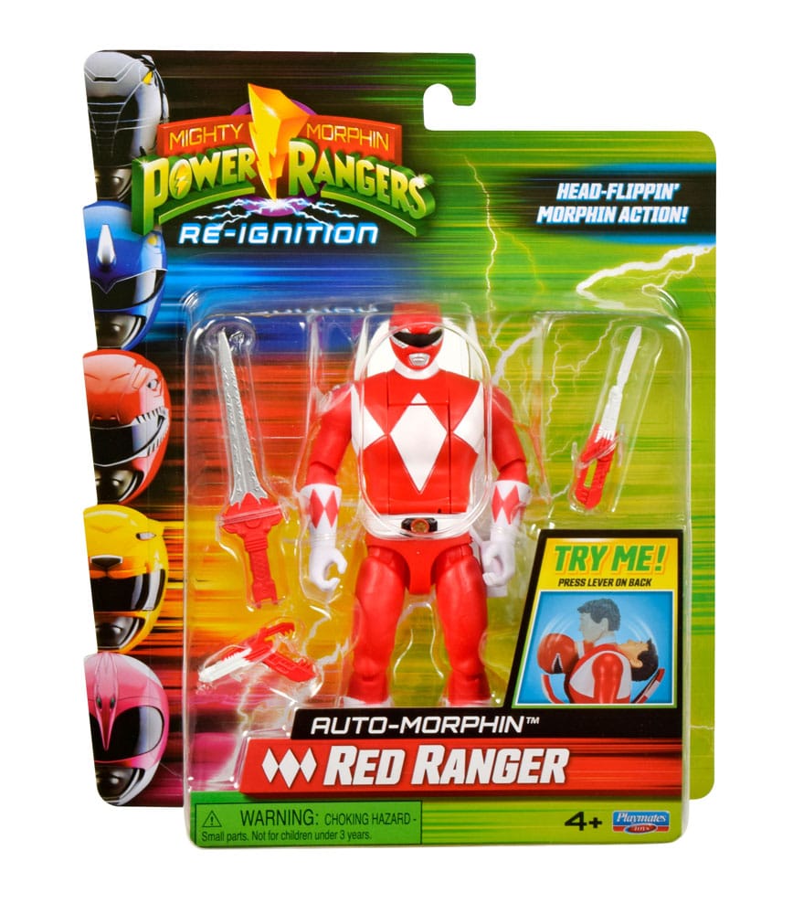 Mighty Morphin Power Rangers Red Ranger Auto Morphin Action Figure ...
