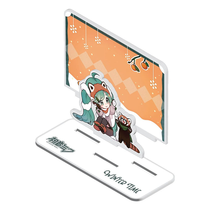 Hatsune Miku Miku and Red Panda Winter Time Acrylic Figure Standee Eleven Centimeters