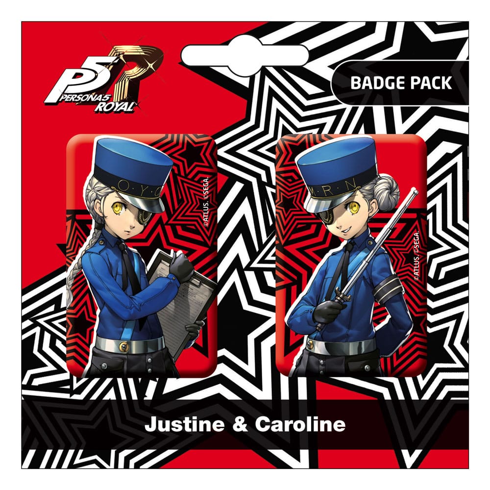 Persona 5 Royal Justine Caroline Pin Badges 2 Pack