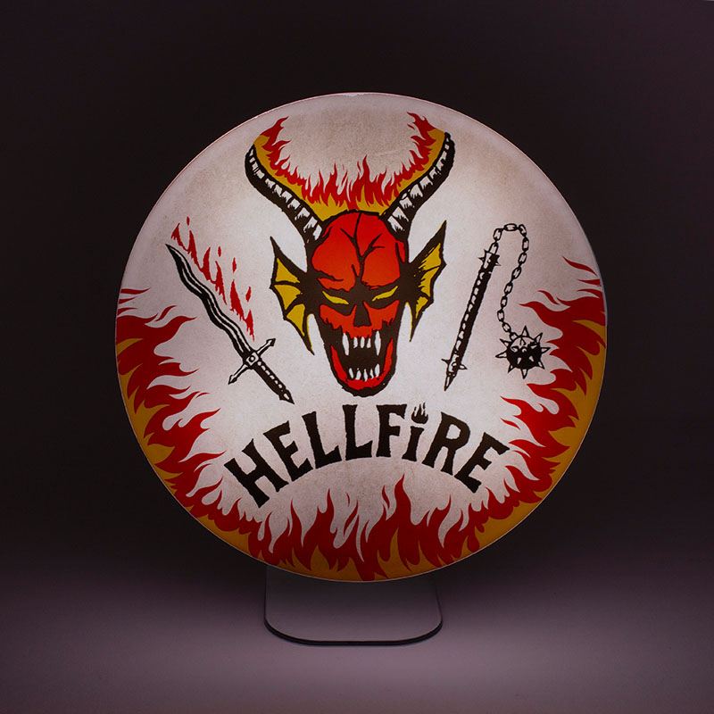 Netflix Official Stranger Things Hellfire Club Logo Light, close-up detail