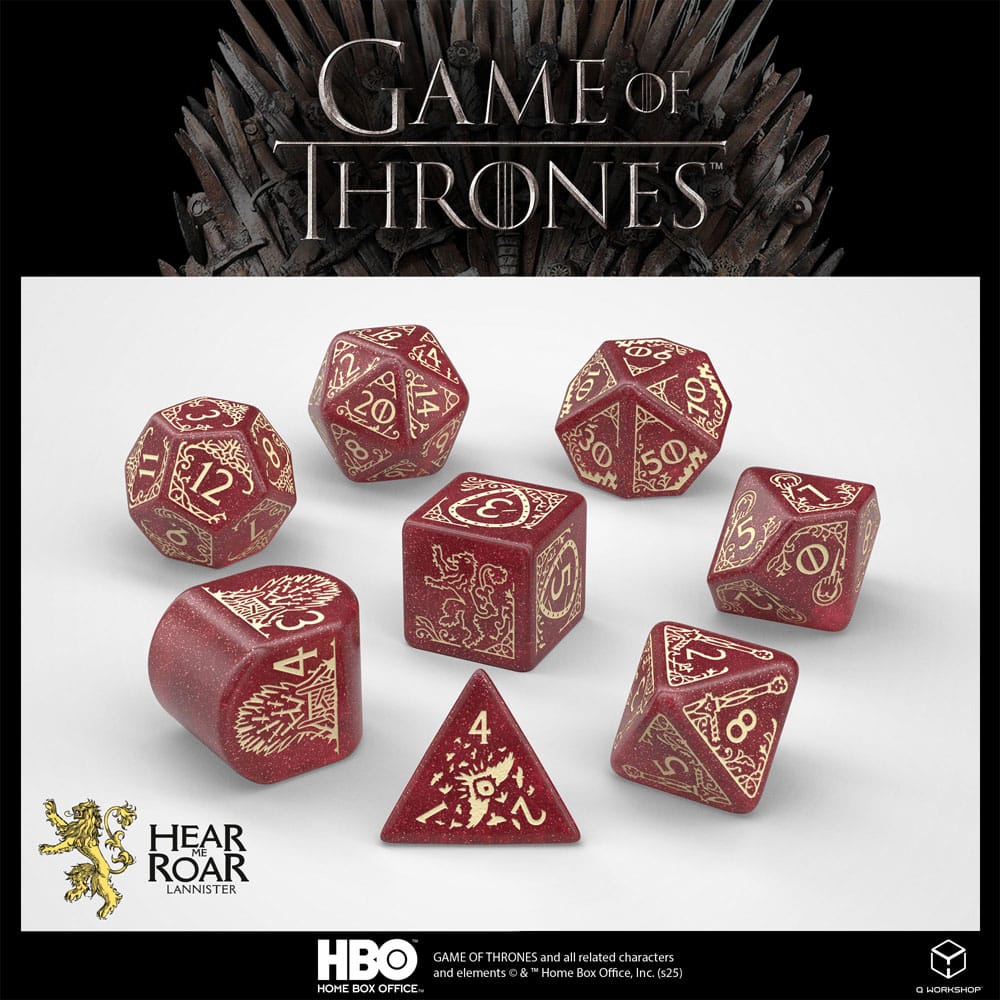 Game of Thrones Lannister Game of Thrones Dice Set 8 D6